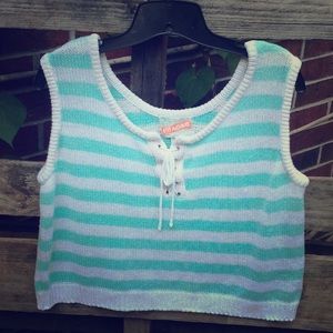 Vintage FRAGILE Cropped Sweater Tank Top L